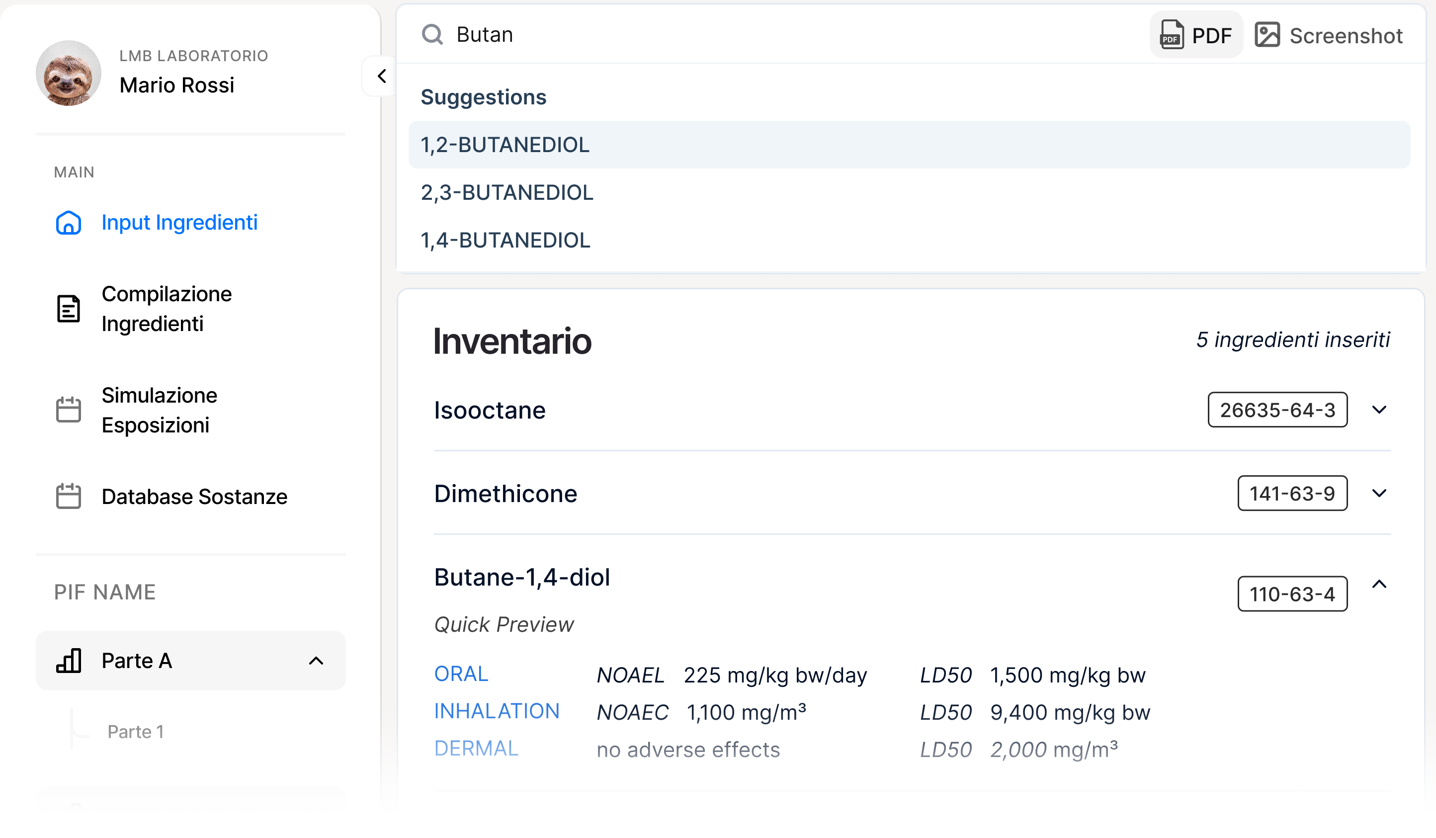 PIF Maker interface